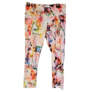 RBX Women's Crop Yoga Leggings M | Floral Activewear Athleisure